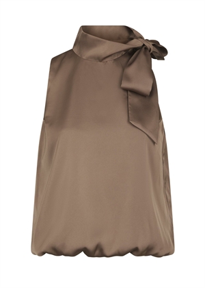 Veda drapy satin top Dark Taupe Neo Noir 
